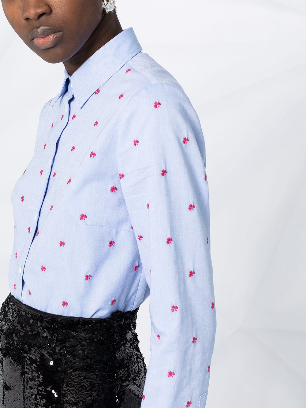 фото Red valentino clover embroidered shirt