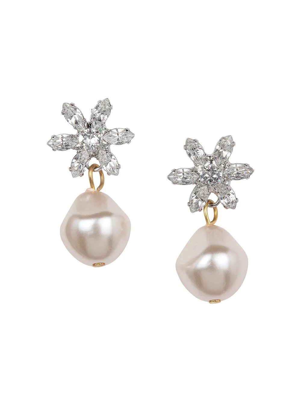 Jennifer Behr Reiss Crystal-flower Earrings In Gold