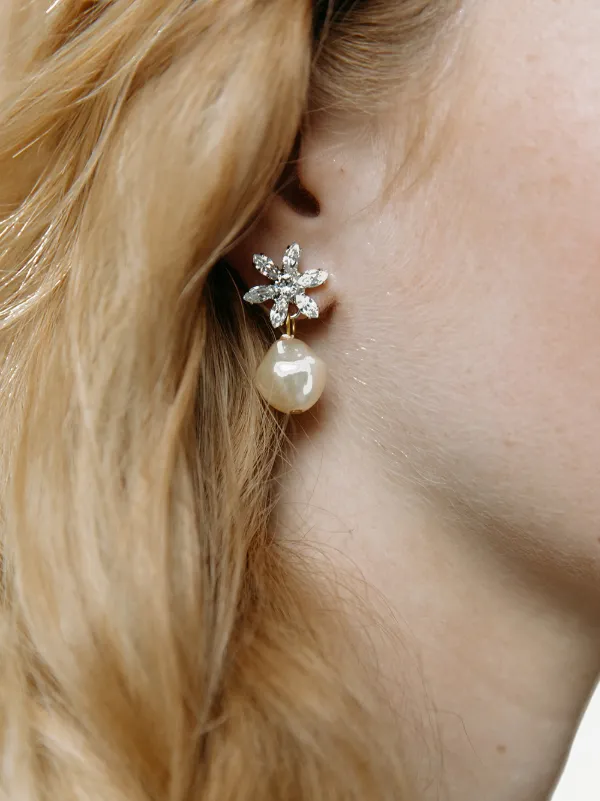 Crystal flower earrings hotsell