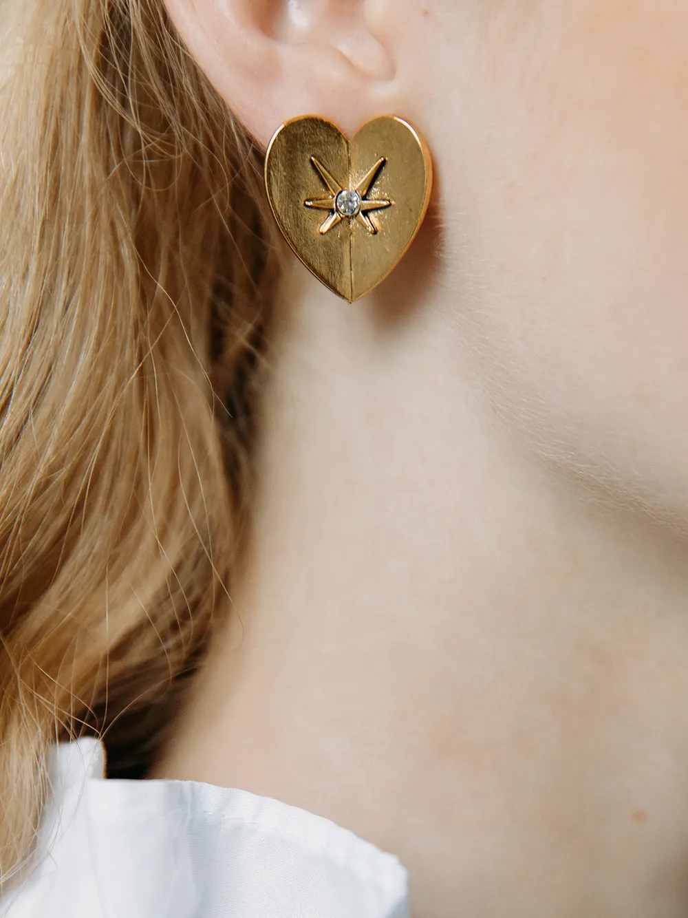 Image 2 of Jennifer Behr Romie heart stud earrings