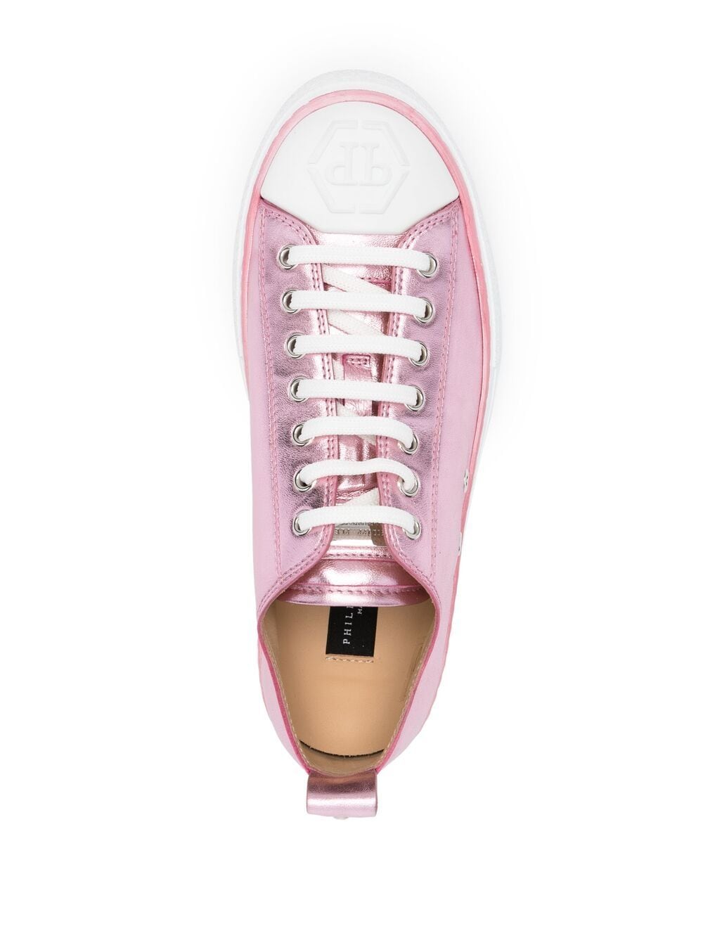 Shop Philipp Plein Megastar Metallic Sneakers In Pink