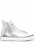 Philipp Plein metallic-finish high-top sneakers - Silver