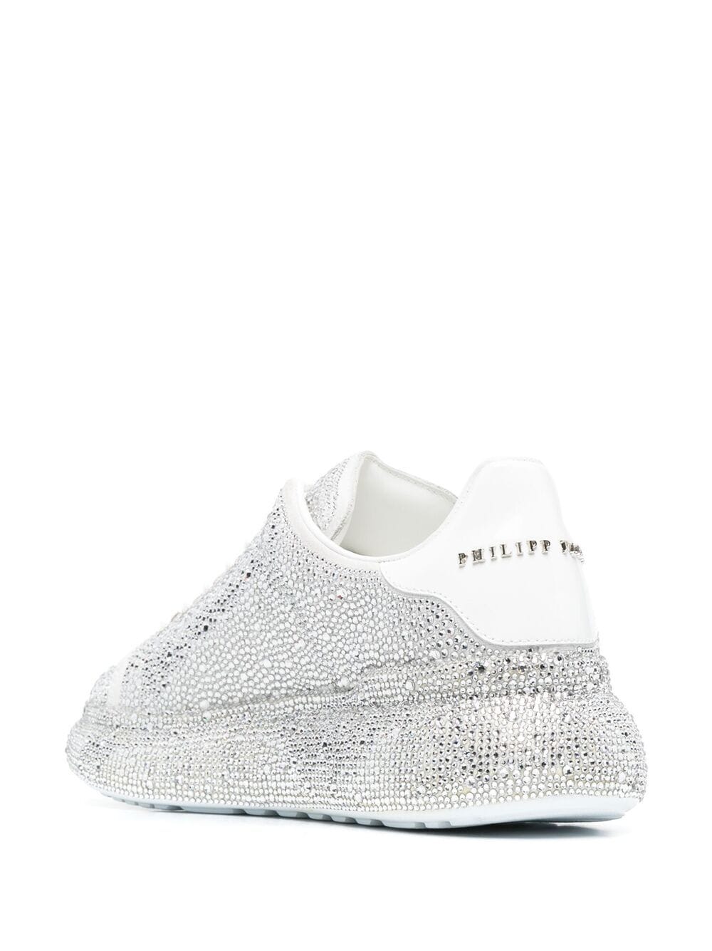 Shop Philipp Plein Runner Crystal Sneakers In Grey