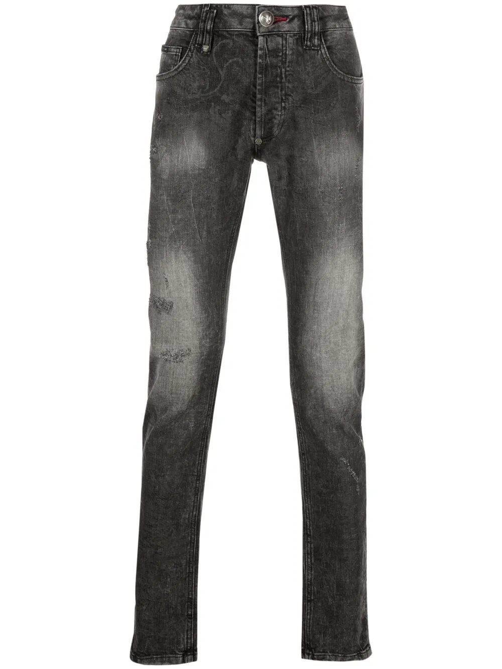 

Philipp Plein Super Straight Cut tattoo-print jeans - Grey