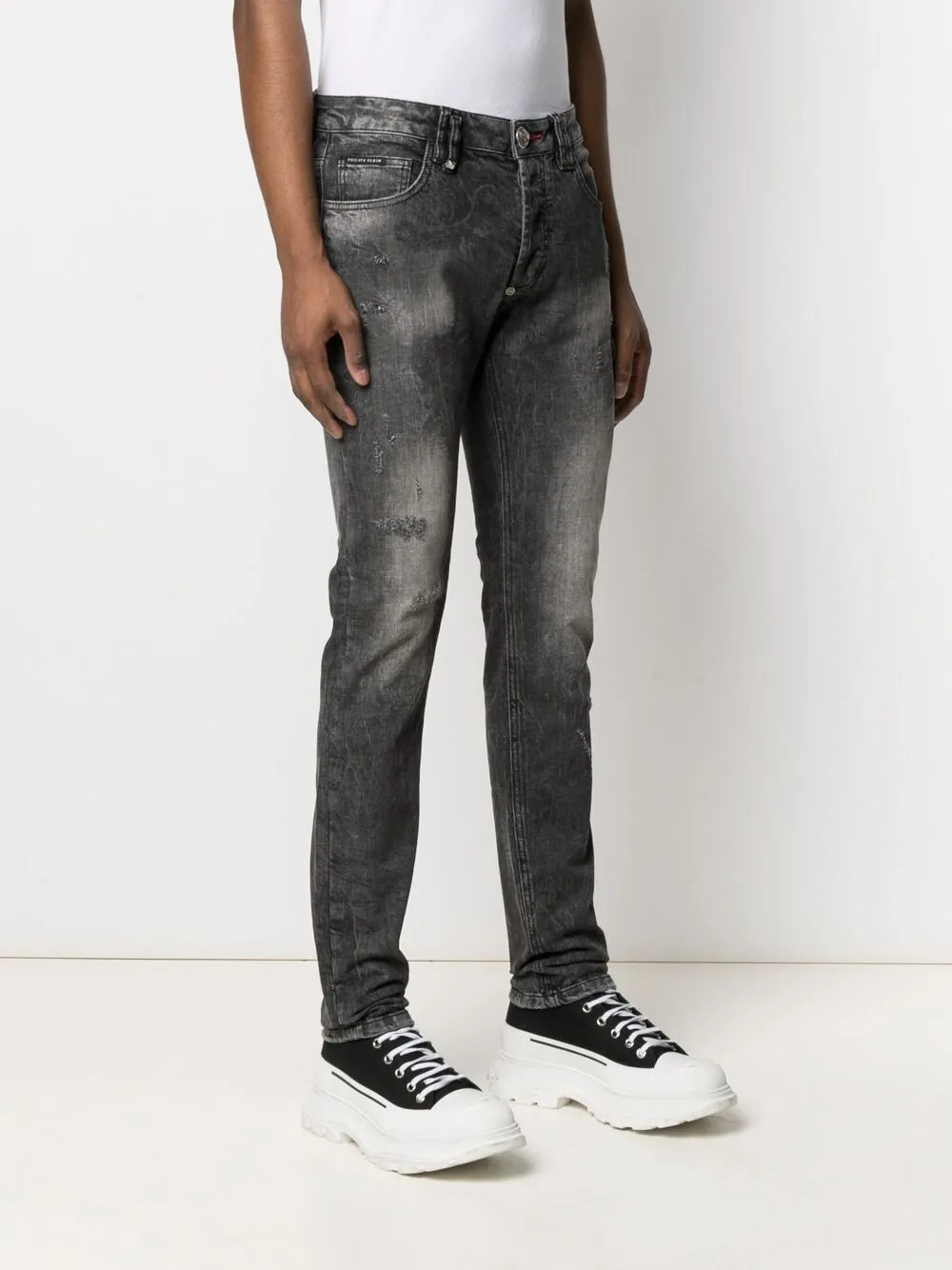 фото Philipp plein джинсы super straight cut с принтом