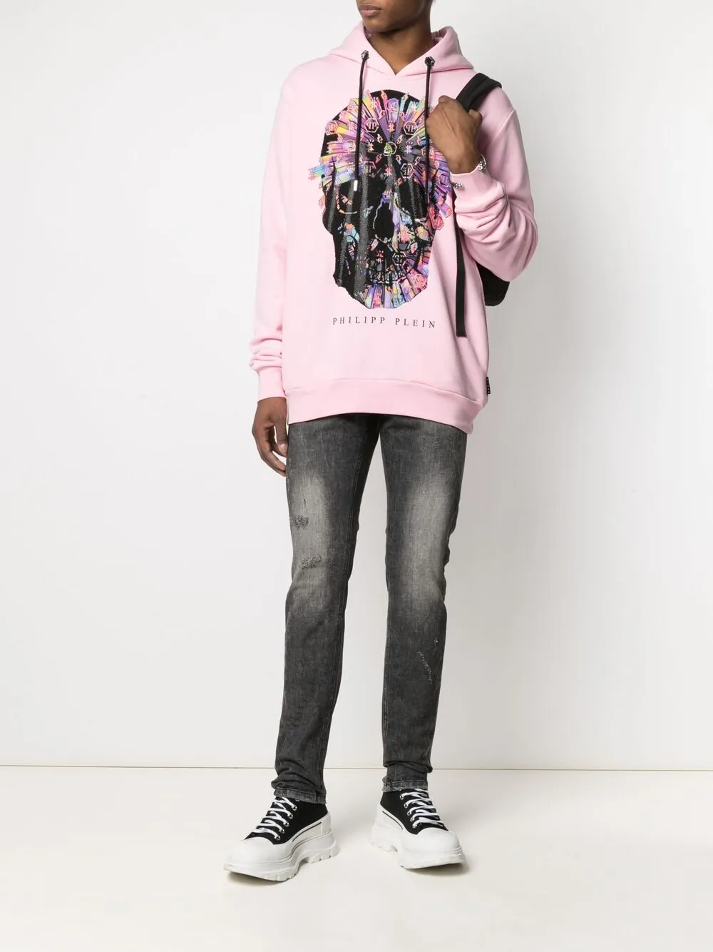 фото Philipp plein джинсы super straight cut с принтом