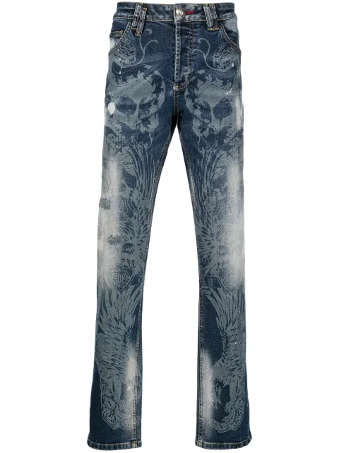 Philipp Plein Tattoo super straight leg jeans