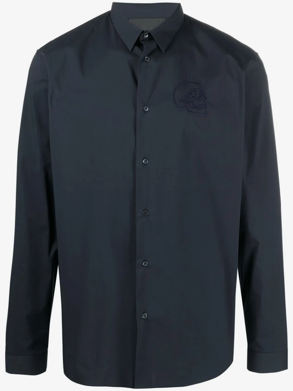 Philipp Plein embroidered skull buttoned shirt | Blue | Image 1