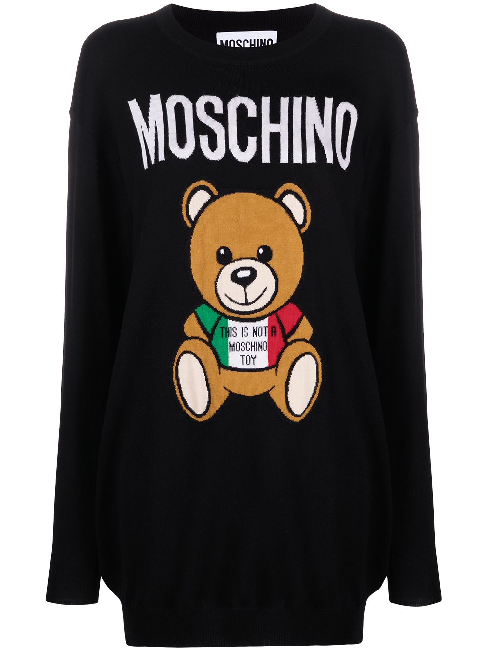 фото Moschino платье teddy bear вязки интарсия с логотипом