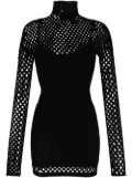 Philipp Plein long-sleeved mesh short dress - Black