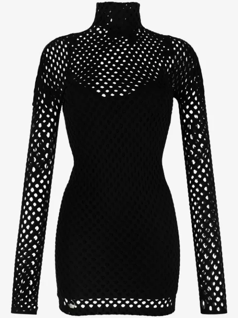 Philipp Plein mesh-overlay mini dress