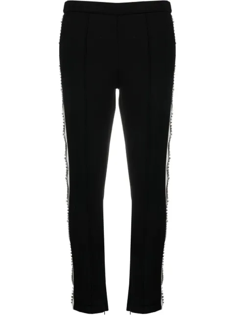 Philipp Plein crystal-embellished cropped track trousers