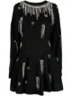 Image 1 of Philipp Plein Crystal fringe long-sleeve dress