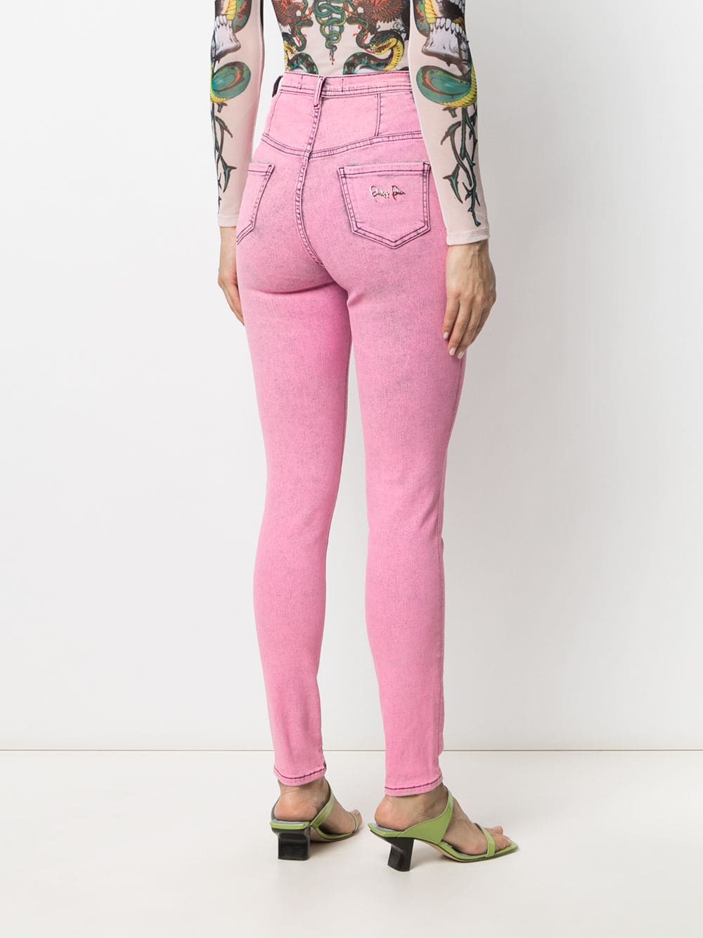 Shop Philipp Plein High Waisted Jeggings In Pink