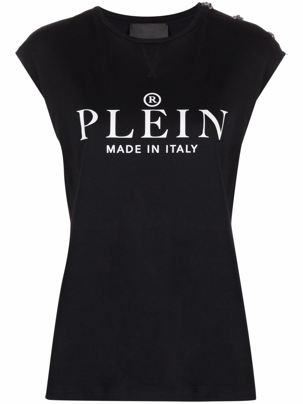 Shop Philipp Plein Ss Logo-print T-shirt In Black