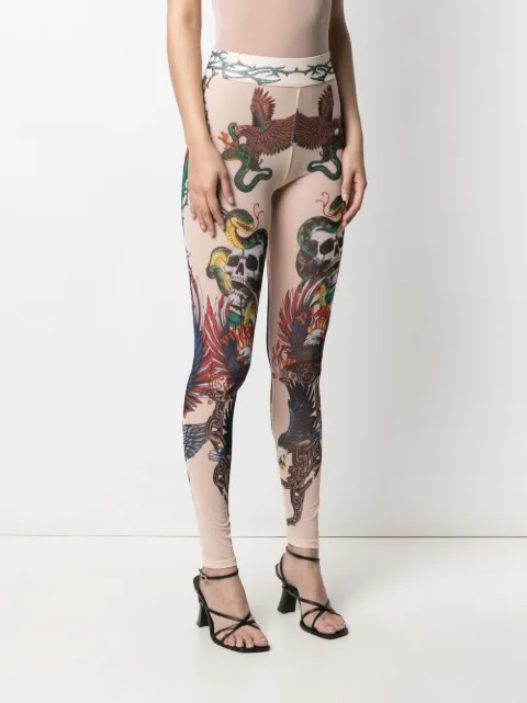 tattoo print tights