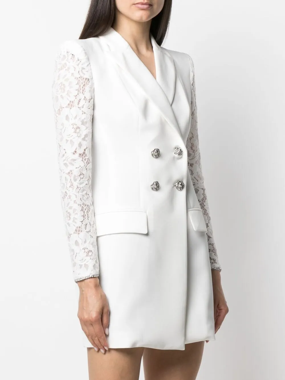 фото Philipp plein короткое платье-блейзер с кружевом