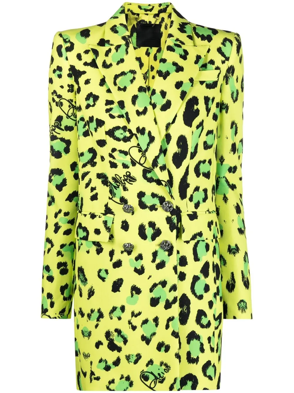leopard print tailored coat