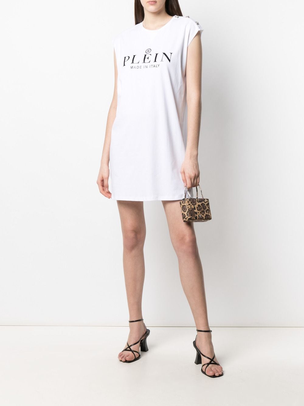 Image 2 of Philipp Plein logo print T-shirt dress