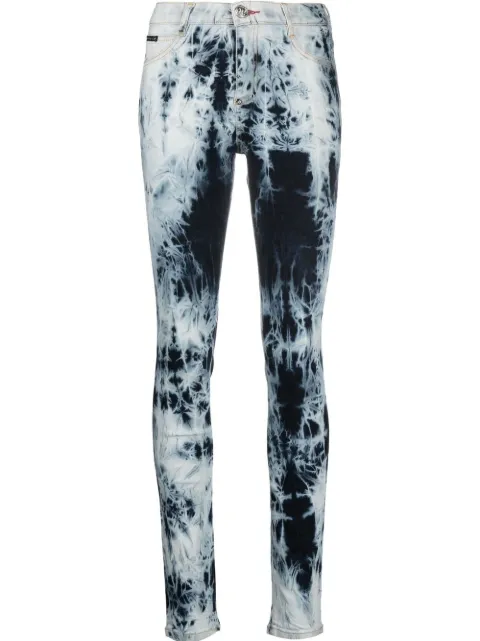 Philipp Plein high-waisted acid-wash jeggings 