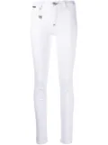 Philipp Plein high-waisted cotton jeggings - White