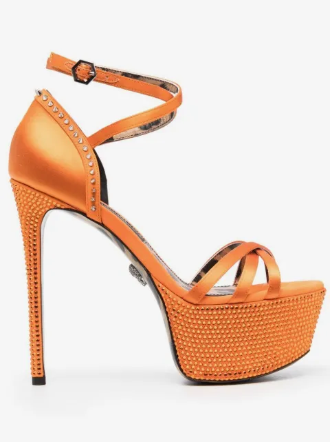 Philipp Plein Verzierte Plateau-Sandalen