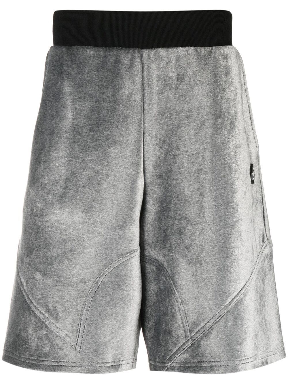 Philipp Plein Iconic Plein Velvet Shorts In Silver