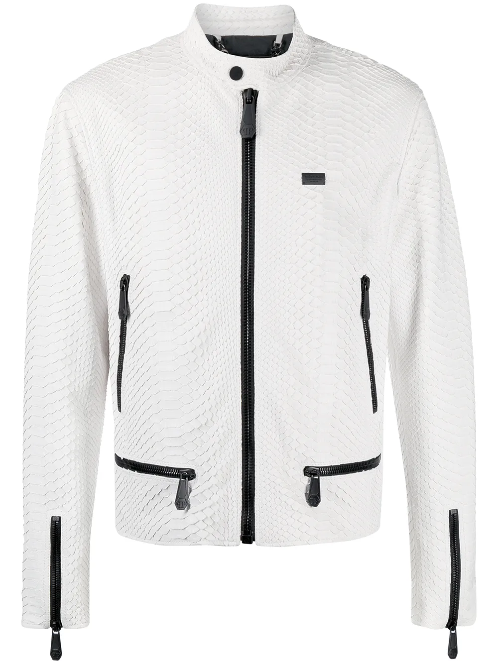 Philipp Plein Leren jack Wit