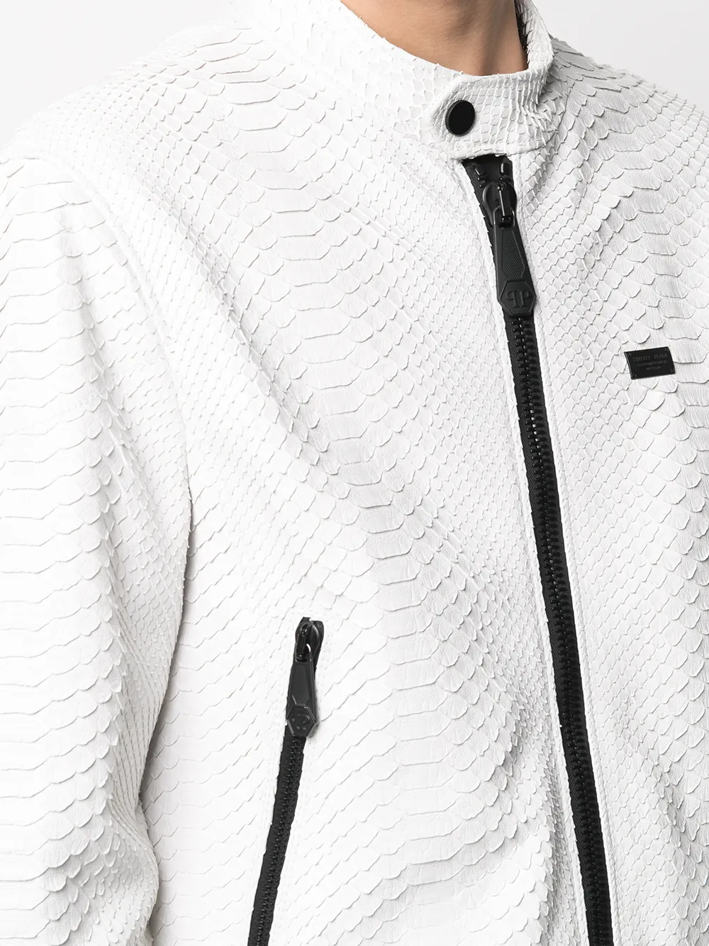 Philipp Plein Leren jack Wit