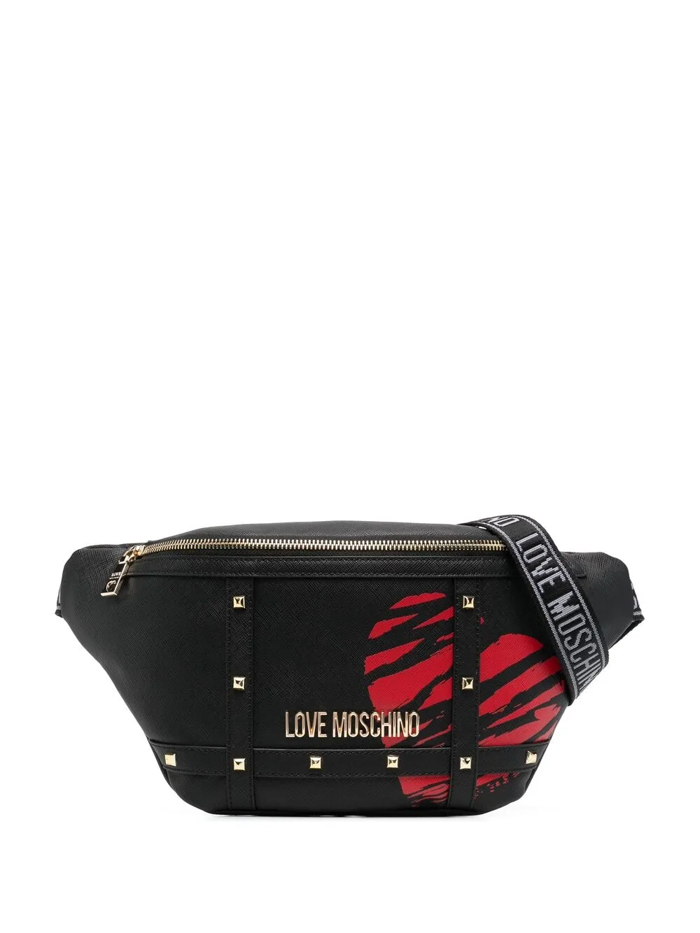 фото Love moschino поясная сумка с заклепками и принтом