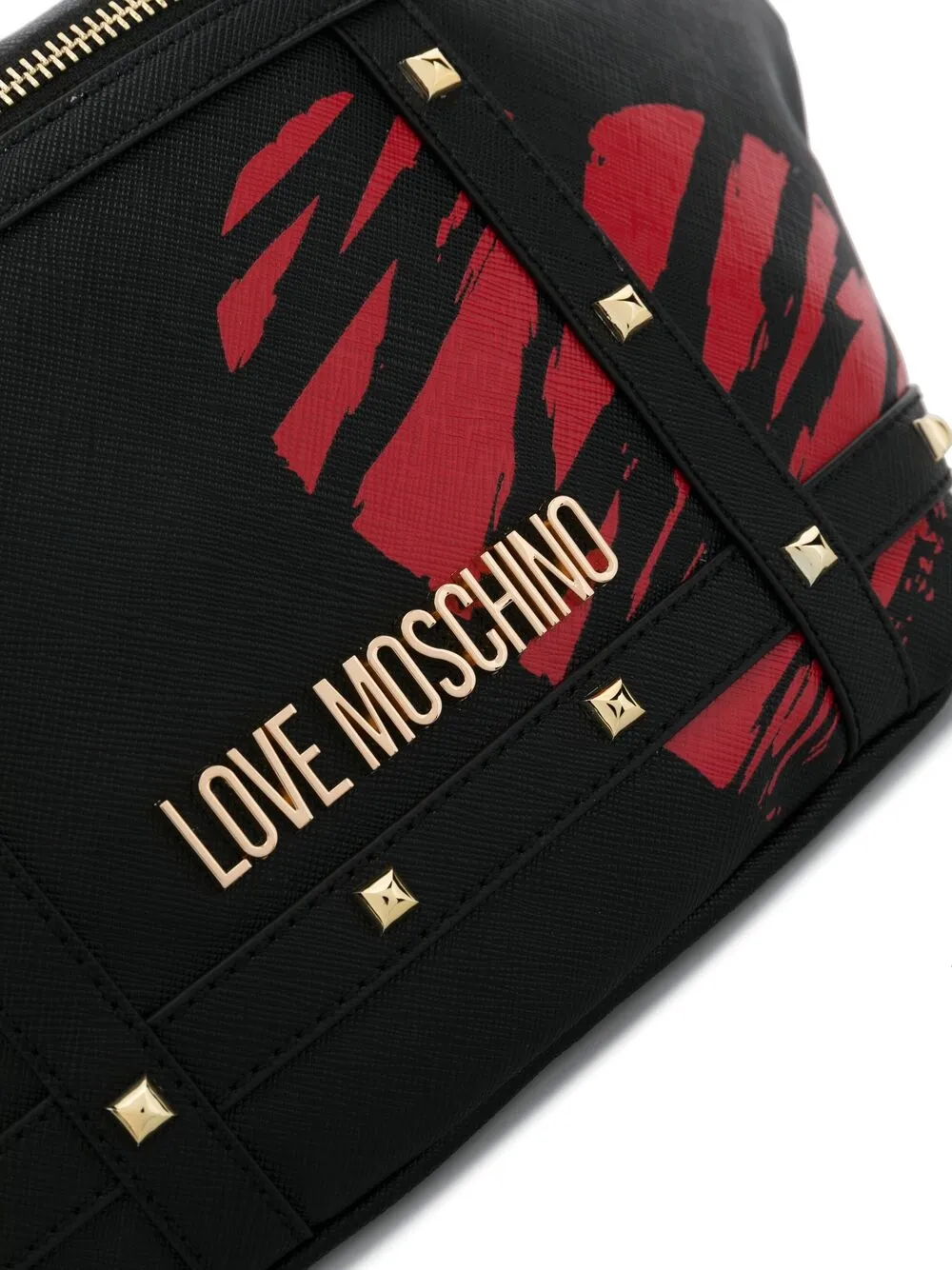 фото Love moschino поясная сумка с заклепками и принтом