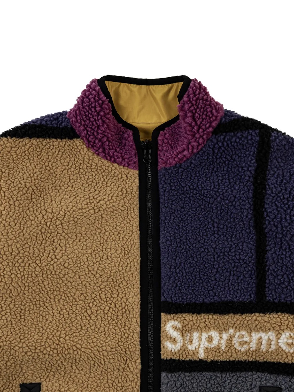 фото Supreme двусторонняя куртка в стиле колор-блок