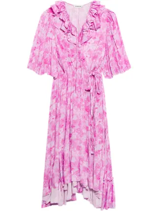 Balenciaga Ruffle Wrap Dress - Farfetch