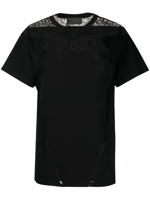 Philipp Plein lace-panelled T-shirt