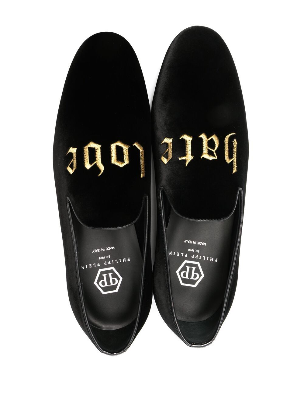 EMBROIDERED VELVET LOAFERS