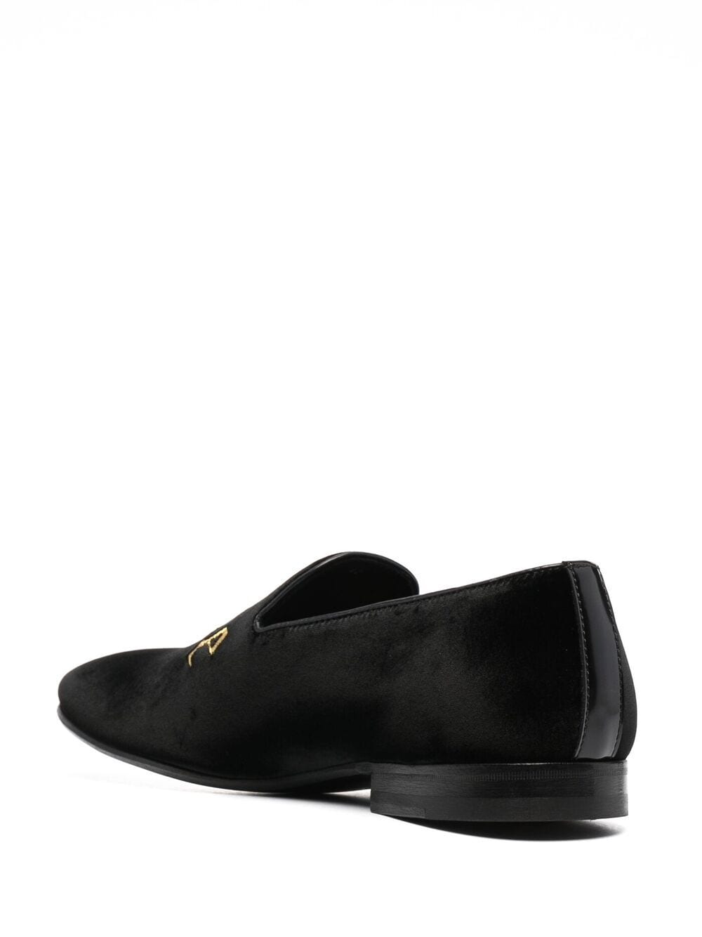 Shop Philipp Plein Embroidered Velvet Loafers In Black