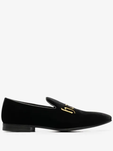Philipp Plein embroidered velvet loafers