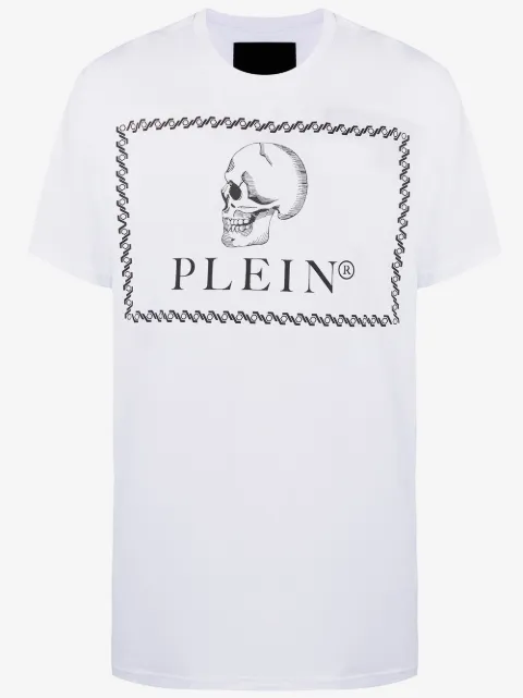 Philipp Plein outline skull print T-shirt