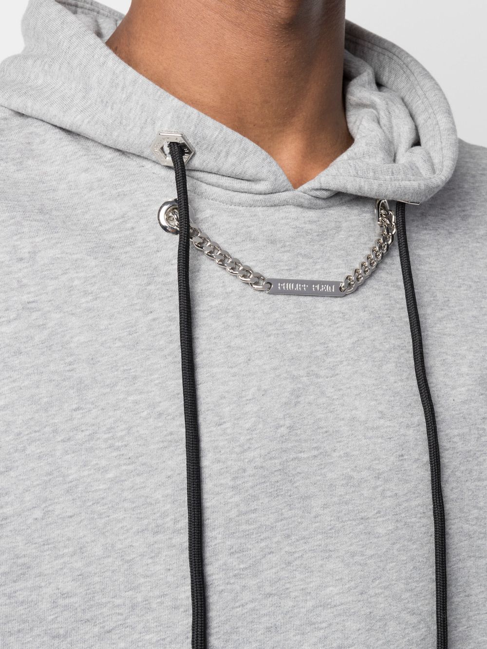 Shop Philipp Plein Chain-link Hoodie In Grey