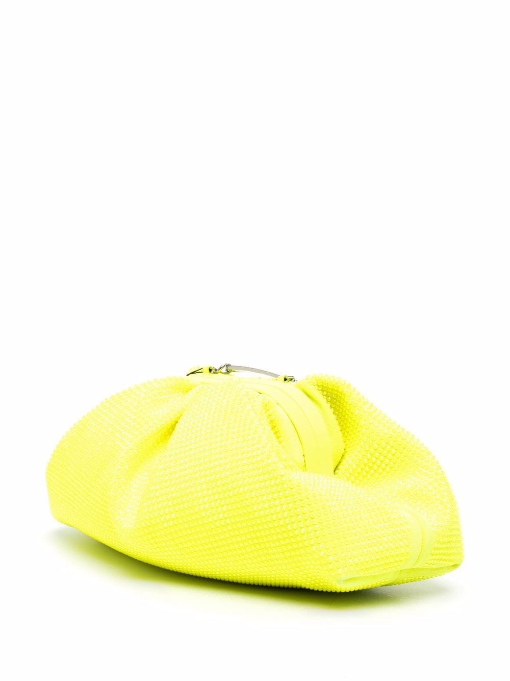 Shop Philipp Plein Mini Pillow Embellished Clutch Bag In Yellow