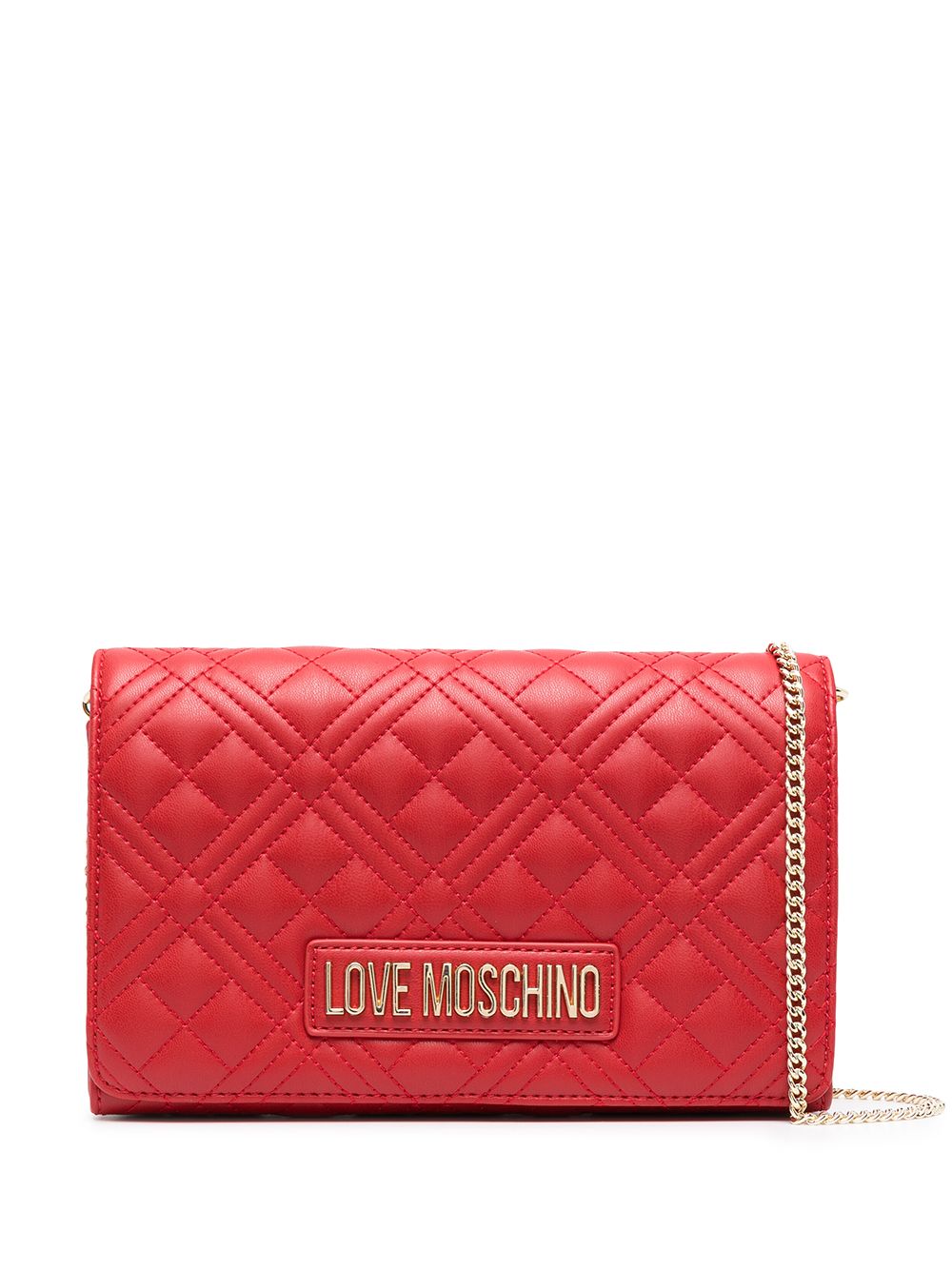 фото Love moschino стеганый клатч с логотипом