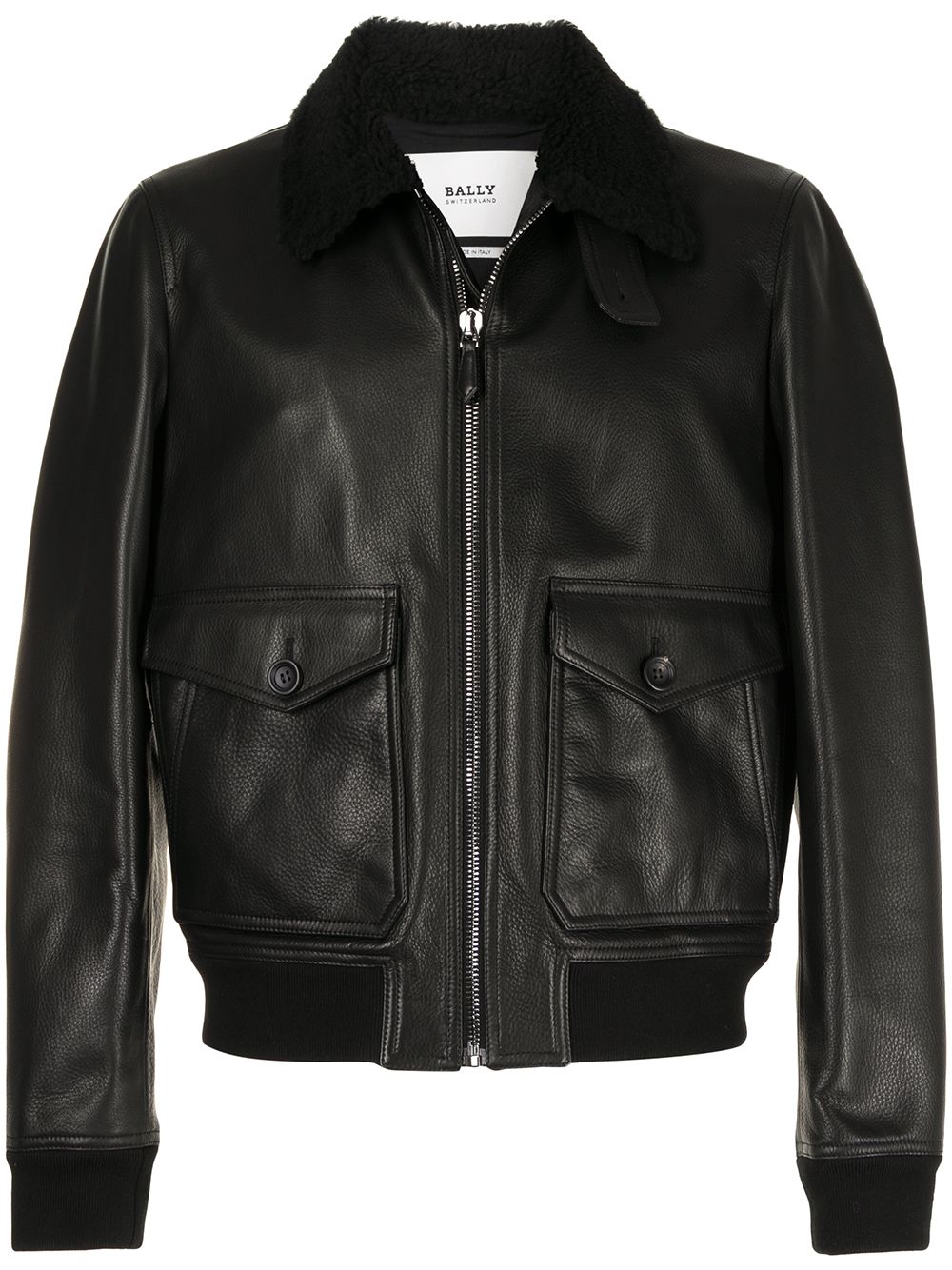 Bally Zipped Bomber Jacket In Black