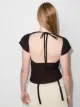 Isa Boulder shoulder shield knitted top