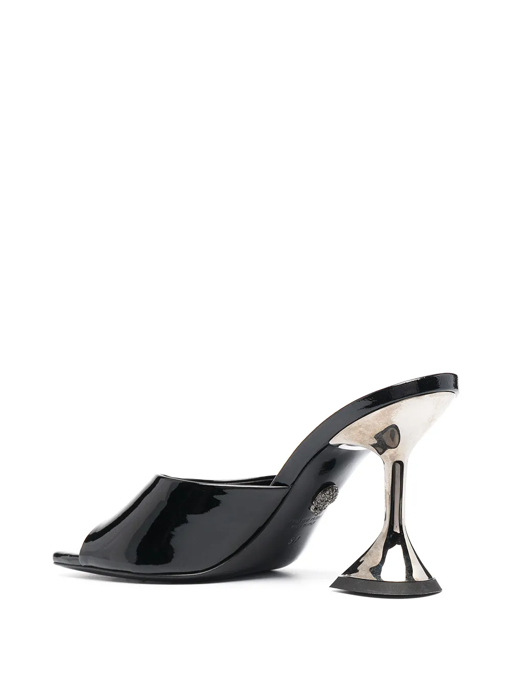 Shop Philipp Plein Square-toe Heeled Sandals In Black