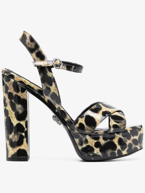 Philipp Plein レオパード プラットフォームサンダル