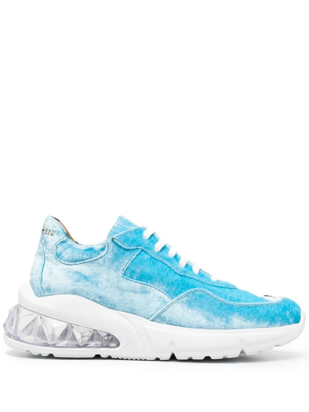 

Philipp Plein tenis bajos de terciopelo - Azul