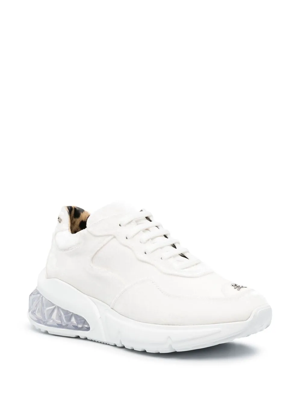 Philipp Plein Runner fluwelen sneakers - Wit