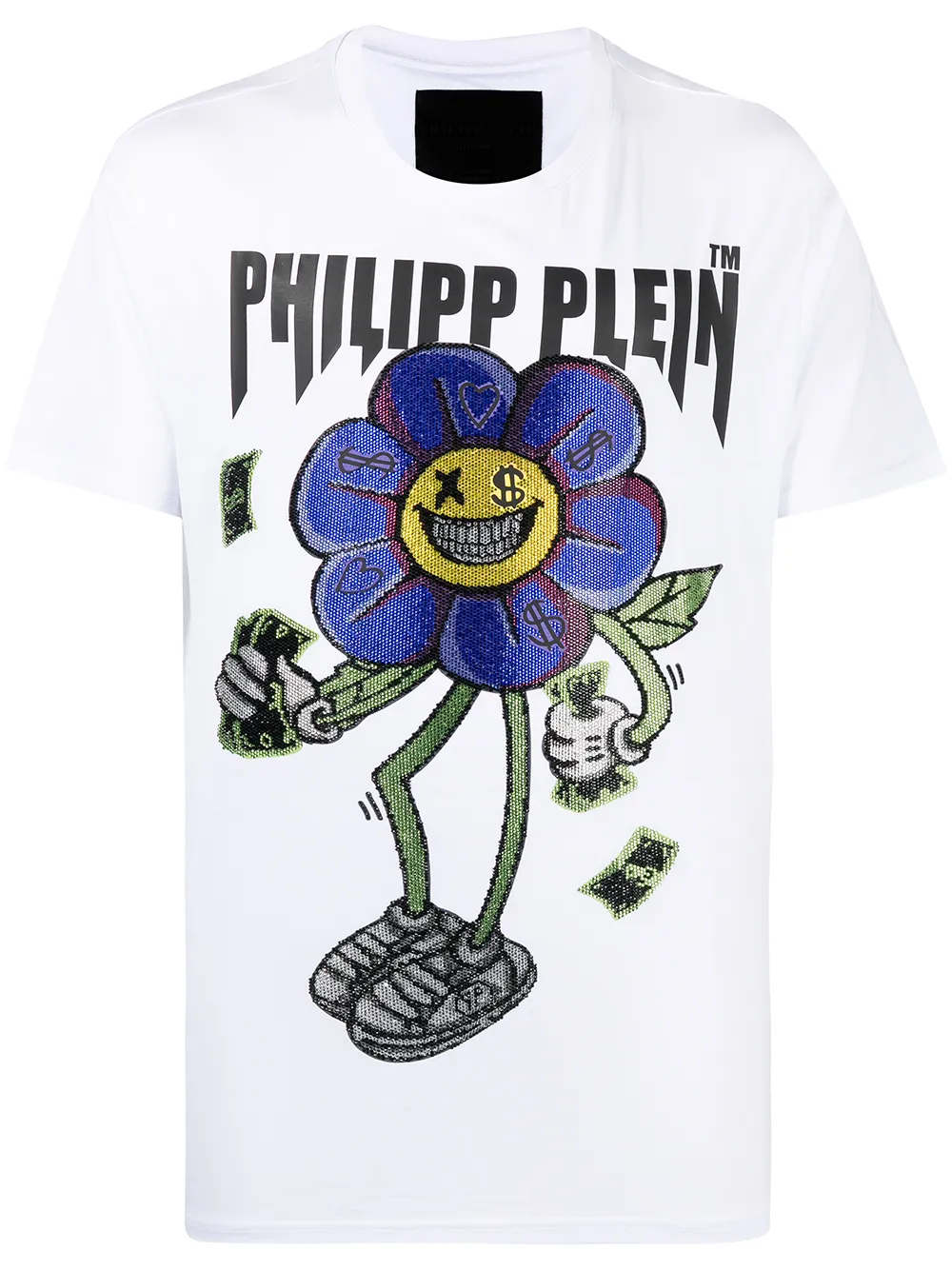 фото Philipp plein футболка flowers с короткими рукавами