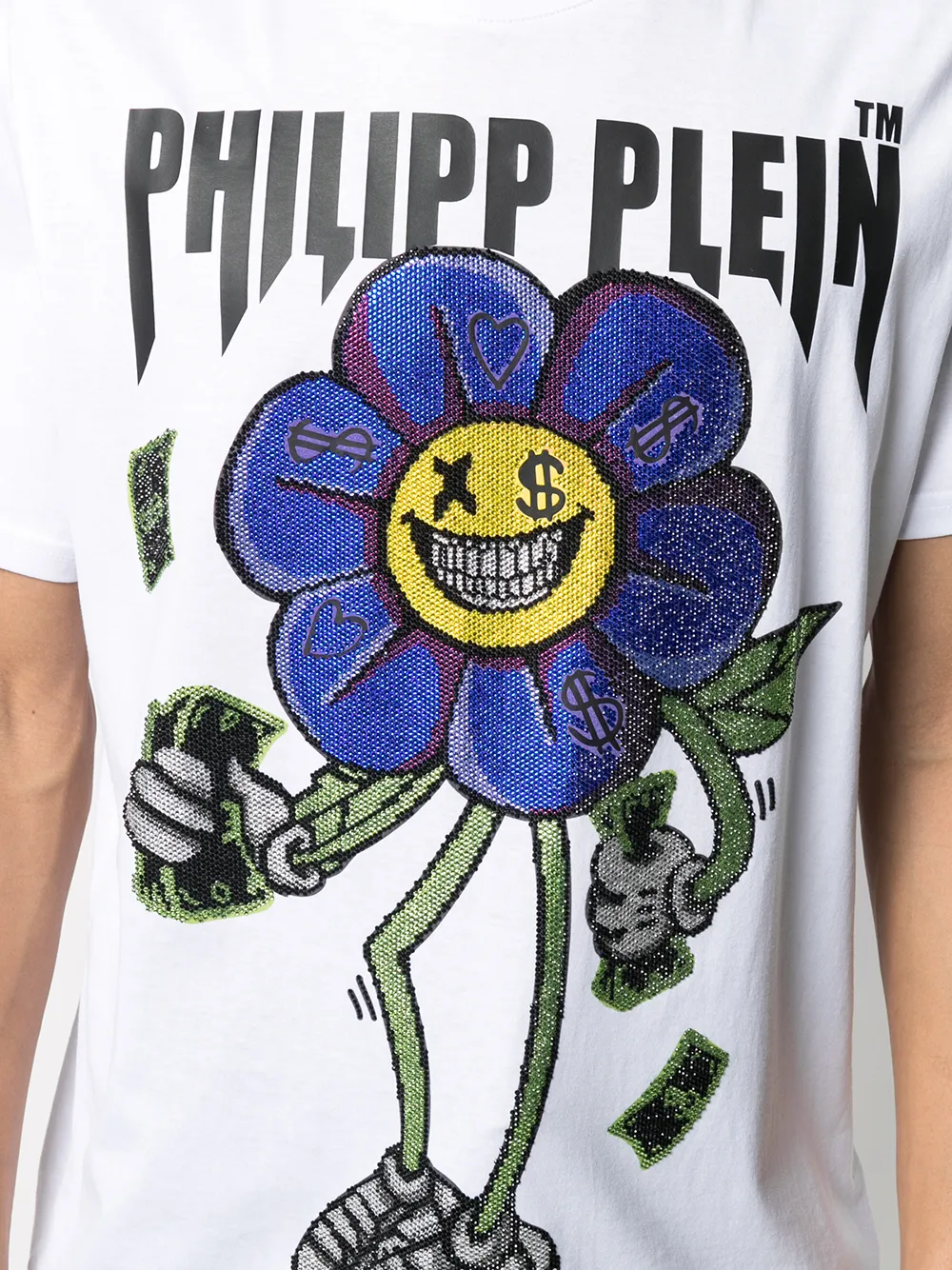 фото Philipp plein футболка flowers с короткими рукавами