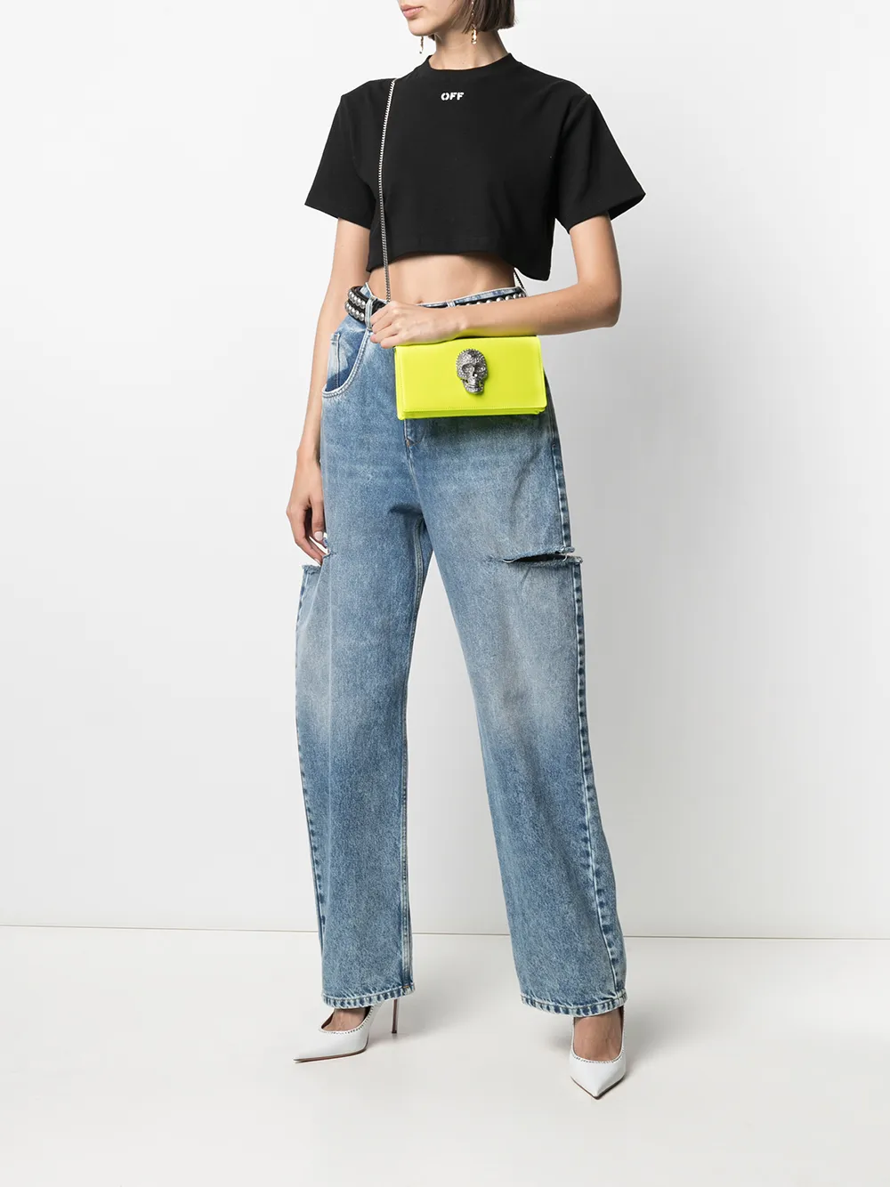 фото Philipp plein мини-сумка на плечо с декором skull